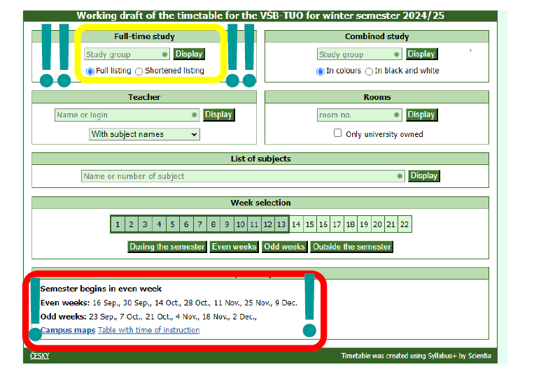 timetable